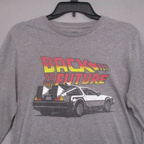 Old Navy Back To The Future Long Sleeve Shirt Gray Men Size | S - Picture 2 of 7